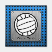 Brushed Metal look Volleyball Magnet (Vorne)