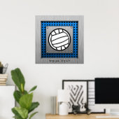 Brushed Metal look Volleyball Poster (Heimbüro)