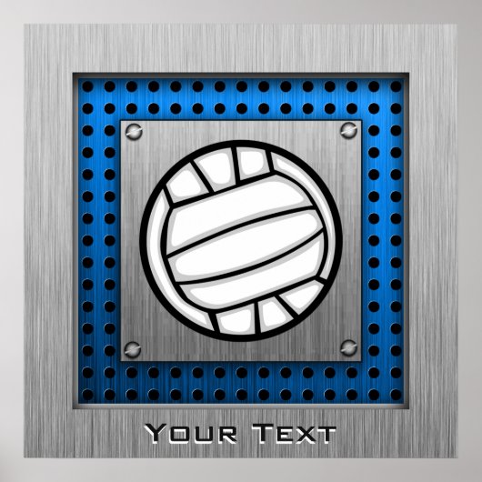 Brushed Metal look Volleyball Poster (Vorne)