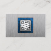 Brushed Metal look Volleyball Visitenkarte (Rückseite)