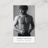 Brushed Metal Personal Trainer Fitness Photo Visitenkarte (Vorderseite)