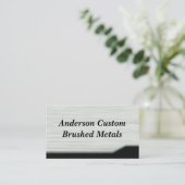 Brushed Metal Visitenkarte (Stehend Vorderseite)