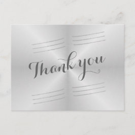 Brushed Metal Wedding Danke Postkarte