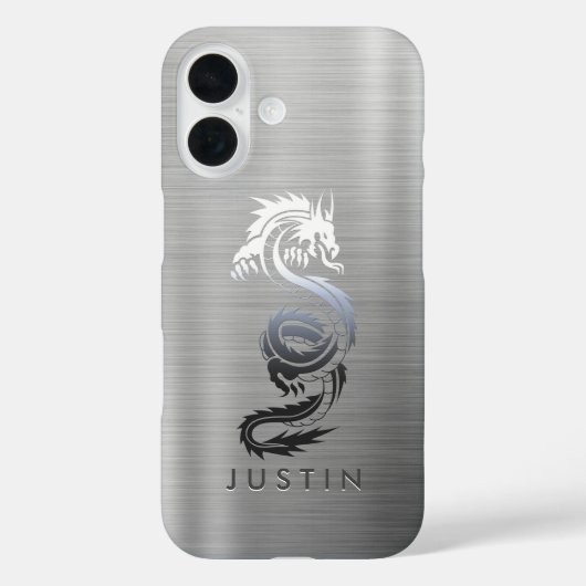 Brushed Metallic Dragon Case-Mate iPhone Hülle (Rückseite)