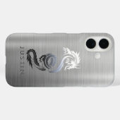 Brushed Metallic Dragon Case-Mate iPhone Hülle (Rückseite (Horizontal))
