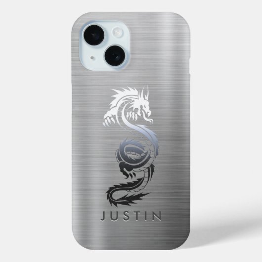 Brushed Metallic Dragon Case-Mate iPhone Hülle (Rückseite)