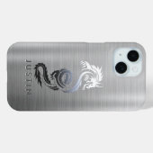 Brushed Metallic Dragon Case-Mate iPhone Hülle (Rückseite (Horizontal))