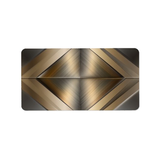 Brushed Metallic Geometric Diamond Pattern Adressaufkleber (Vorne)