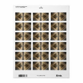 Brushed Metallic Geometric Diamond Pattern Adressaufkleber (Vorne)