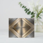 Brushed Metallic Geometric Diamond Pattern Ankündigungspostkarte (Stehend Vorderseite)