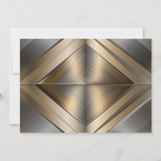 Brushed Metallic Geometric Diamond Pattern Dankeskarte (Vorderseite)