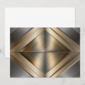 Brushed Metallic Geometric Diamond Pattern Dankeskarte (Vorne/Hinten)