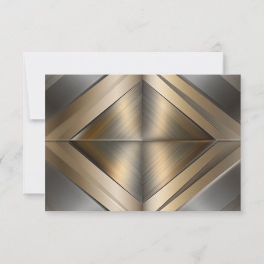 Brushed Metallic Geometric Diamond Pattern Dankeskarte (Vorderseite)