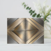 Brushed Metallic Geometric Diamond Pattern Dankeskarte (Stehend Vorderseite)