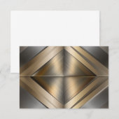 Brushed Metallic Geometric Diamond Pattern Dankeskarte (Vorne/Hinten)