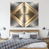 Brushed Metallic Geometric Diamond Pattern Leinwanddruck (Insitu (Schlafzimmer))