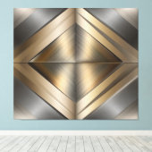 Brushed Metallic Geometric Diamond Pattern Leinwanddruck (Insitu (Holzboden))