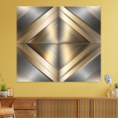 Brushed Metallic Geometric Diamond Pattern Leinwanddruck (Insitu (Wohnzimmer))