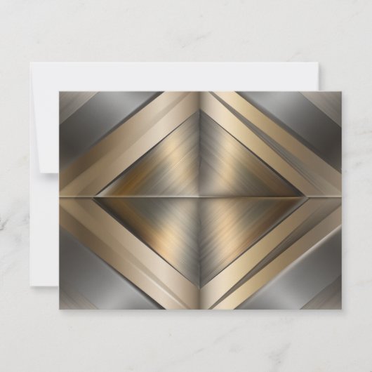 Brushed Metallic Geometric Diamond Pattern Mitteilungskarte (Vorderseite)