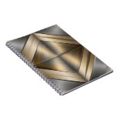 Brushed Metallic Geometric Diamond Pattern Notizblock (Rechte Seite)