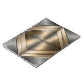 Brushed Metallic Geometric Diamond Pattern Notizblock (Linke Seite)