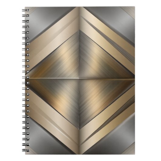 Brushed Metallic Geometric Diamond Pattern Notizblock (Vorderseite)