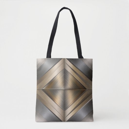 Brushed Metallic Geometric Diamond Pattern Tasche (Vorderseite)