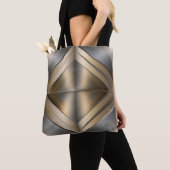 Brushed Metallic Geometric Diamond Pattern Tasche (Von Nahem)