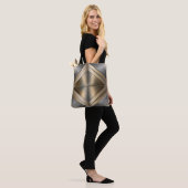 Brushed Metallic Geometric Diamond Pattern Tasche (Am Model)