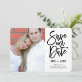 BRUSHED MODERNE Save the Date Card (Stehend Vorderseite)