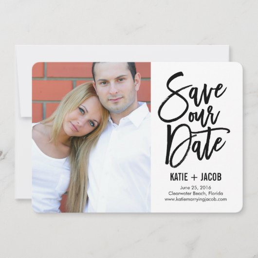 BRUSHED MODERNE Save the Date Card (Vorderseite)