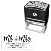 Brushed Mr. and Mrs Personalisiert Rubber Briefmar Permastempel (Beispiel)