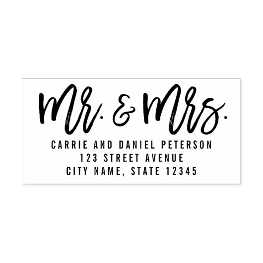 Brushed Mr. and Mrs Personalisiert Rubber Briefmar Permastempel (Design)