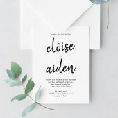Brushed Names Modern Wedding Einladung BNM