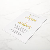 Brushed Names Real Foil Wedding Einladung (Gedreht)