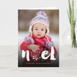 Brushed Noel Christmas Rustic Holiday Foto Card Feiertagskarte