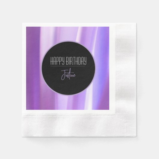 Brushed Petals Lavender Paper Napkin | Elegant Flo Serviette (Vorderseite)