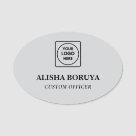 Brushed Silver Logo Staff Badge nametags Namensschild
