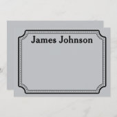 Brushed Silver Retro Bold Serif Desk Name Plate Mitteilungskarte (Vorne/Hinten)