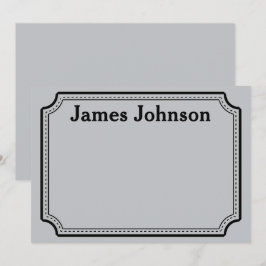 Brushed Silver Retro Bold Serif Desk Name Plate Mitteilungskarte