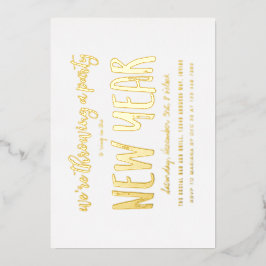 Brushed Silvester-Party Folieneinladung