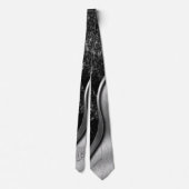 Brushed steel and metallic stone monogrammed krawatte (Rückseite)