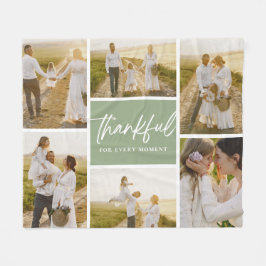 Brushed Thankful Editable Color Foto Collage Flee Fleecedecke