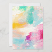 Brushed Watercolor Holographic Glitzer Mitzvah Inv Einladung (Rückseite)