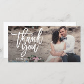 Brushed Wedding Danke Foto Card (Vorne/Hinten)