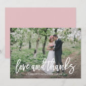 Brushed Wedding Danke Foto Card (Vorne/Hinten)