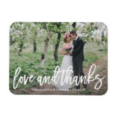 Brushed Wedding Danke Foto Magnet (Horizontal)