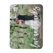 Brushed Wedding Danke Foto Magnet (Vertikal)
