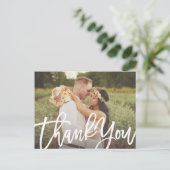 Brushed Wedding Danke Postcard Postkarte (Stehend Vorderseite)