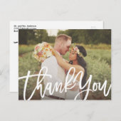 Brushed Wedding Danke Postcard Postkarte (Vorne/Hinten)